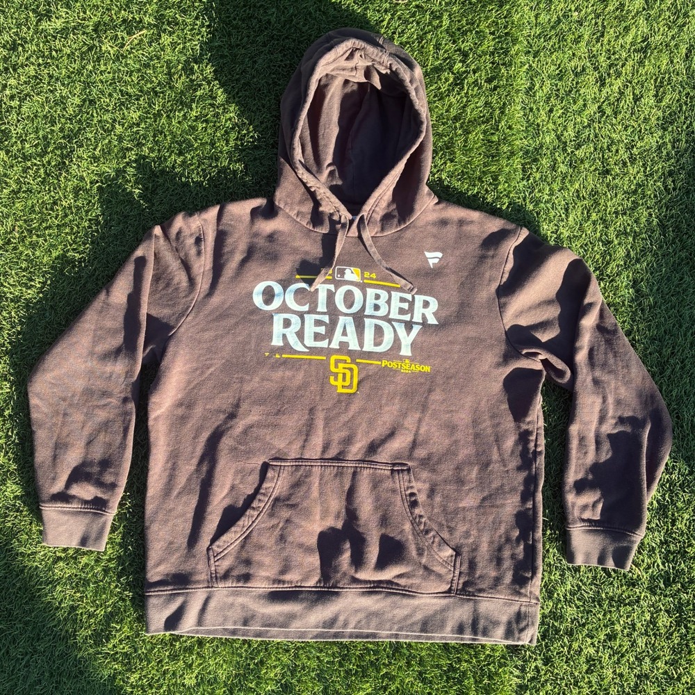 Fanatics San Diego Padres October Ready 2024 Postseason Brown Hoodie Mens XL